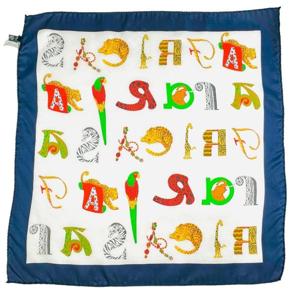 Made in Italy "Africa Safari" Nordstrom Silk Scarf - 20" - Picture 3 of 6